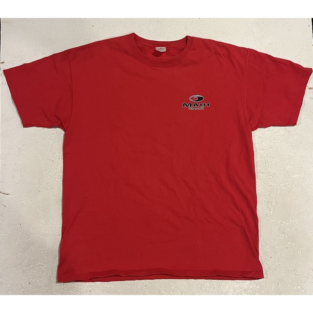 Vintage Maui Hawaii Surf Shirt Short Sleeve Mens Size XL Red‎ Beach Summer
